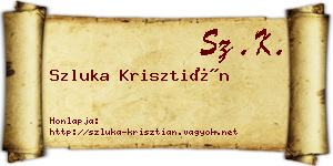 Szluka Krisztián névjegykártya