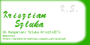 krisztian szluka business card